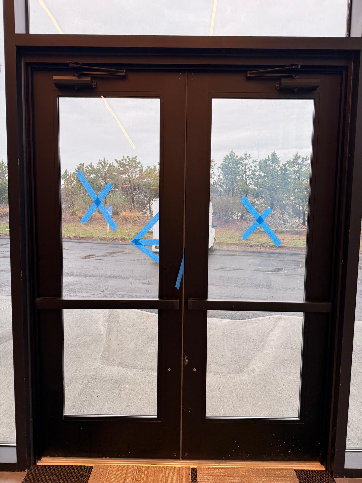 Bluefin commercial double doors with push bars