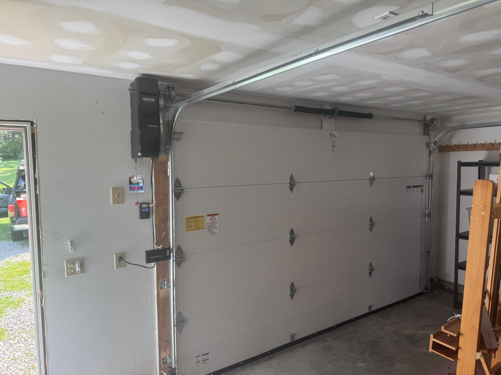 Bluefin garage door interior with opener installation