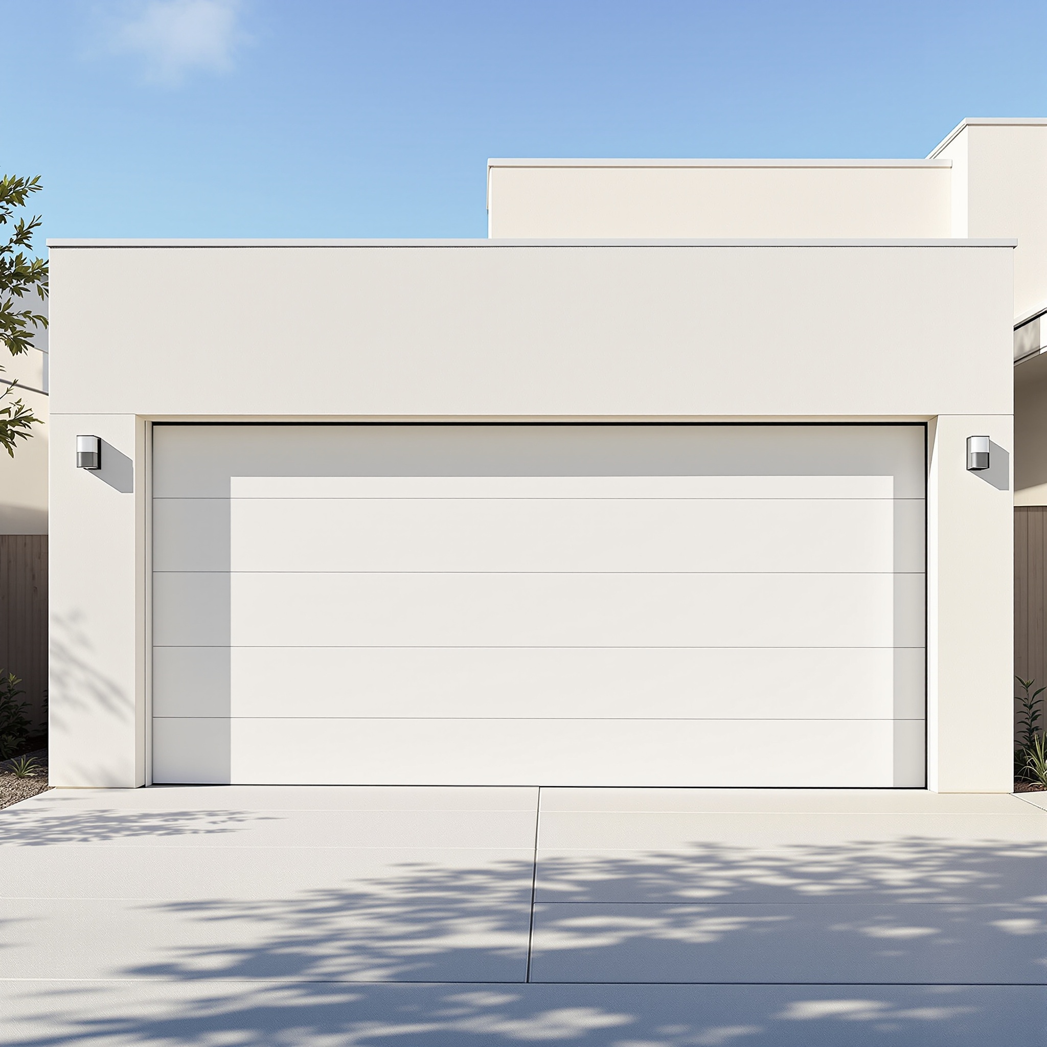 Bluefin contemporary sleek white garage door modern installation